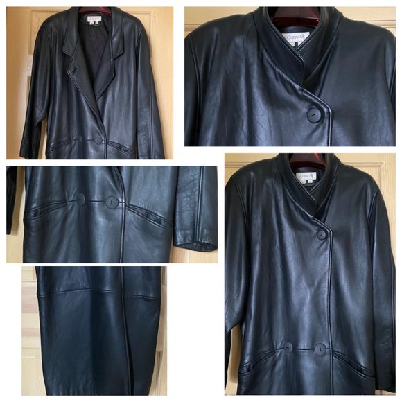 Cassidy Vintage 80's Leather Tapered Trench Coat - Small - Picture 8 of 16